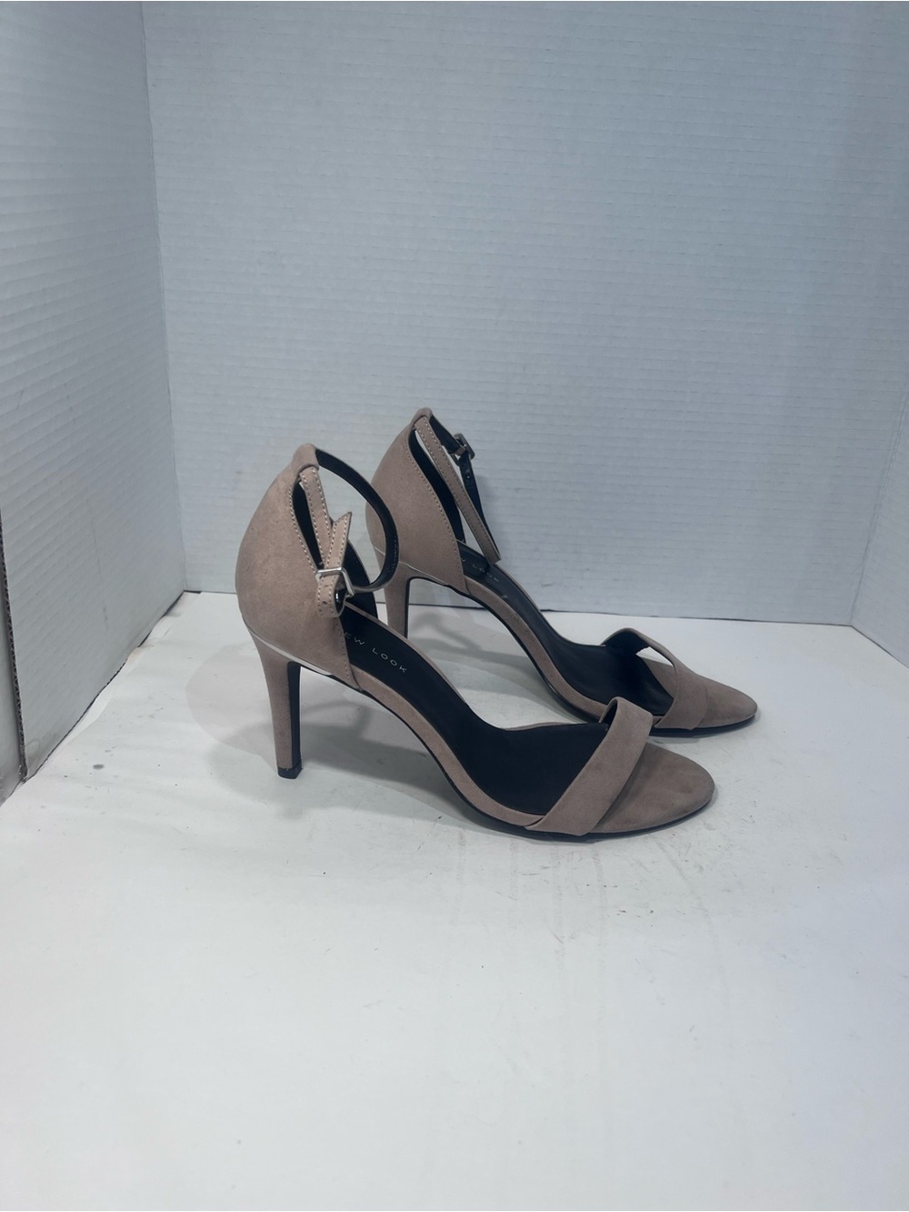 New Look Taupe Suede Ankle-Strap Heels